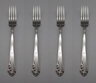 Oneida Stainless Flatware Damask Rose Dinner Forks - Set Of Four * Cube