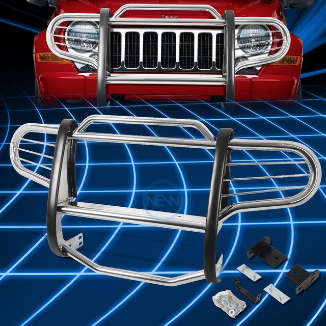 Chrome Brush Bumper Protector Grille Guard for 20022007 Jeep Liberty