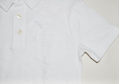 NWT Crewcuts Little Boys Solid White SS Pocket Slub Polo Shirt sz 4-5 - Picture 4 of 11