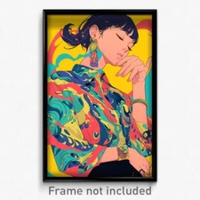 Art Poster - Woman Feeling Worthy Wearing Active Bracelet (Print)