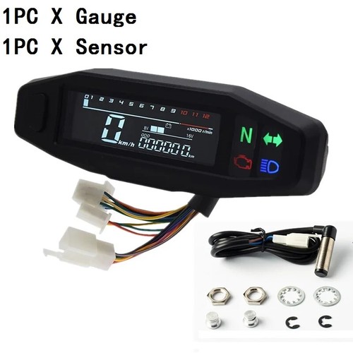 Motorcycle Speedometer Oil Gauge Tachometer Digital Meters Instrument Cluster - Bild 8 von 9