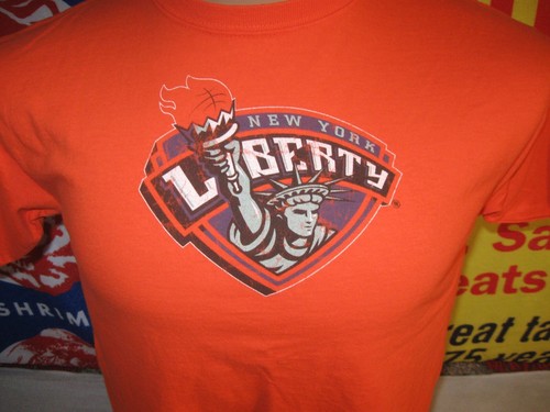 NEW YORK LIBERTY vtg Blue 84 T Shirt Youth XL Kids Boys nyc NYL WNBA BASKETBALL