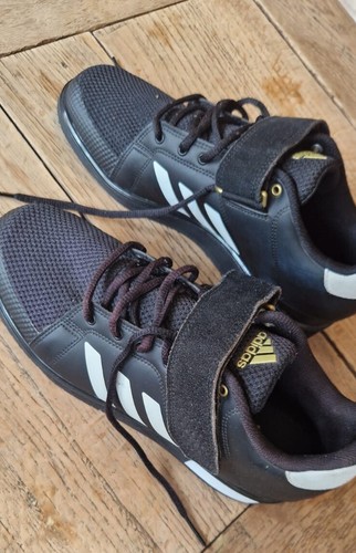 adidas Power Perfect Weightlifting Schuhe Gr. 44 Schwarz/Weiß/Gold - Bild 2 von 4