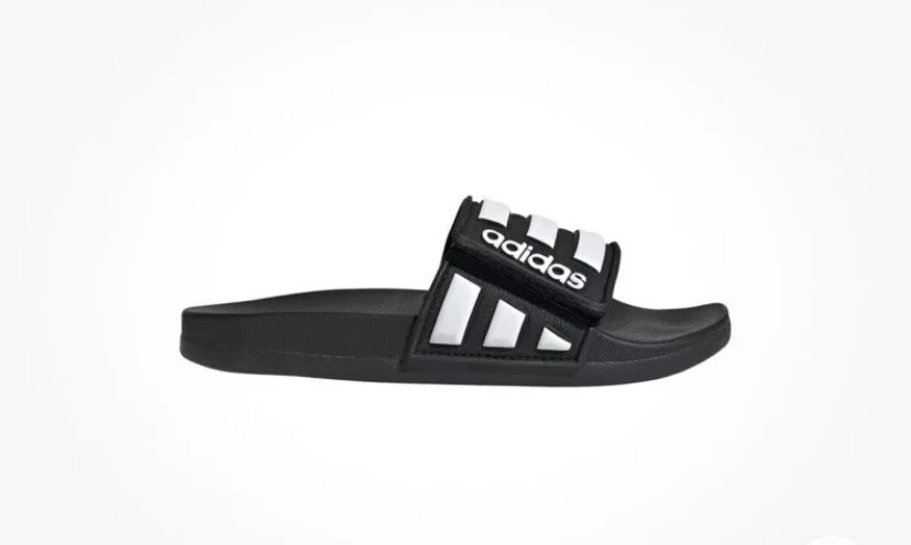 Scivoli K regolabili comodi Adidas Adilette bambino grande nero bianco taglia 12