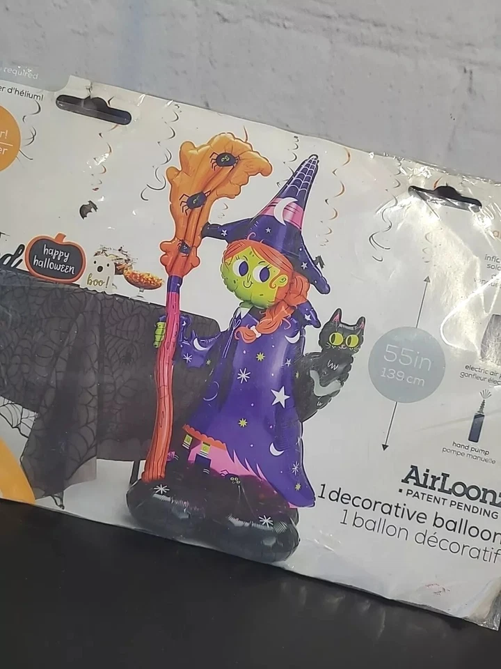 NUEVO Airloonz 55" Scary Witch Foil Mylar Globo de Aire Halloween Fiesta Decoración Suministro Foto 4 de 4