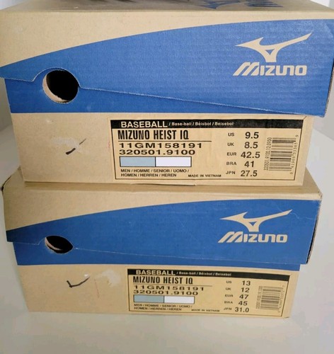 Nuevo con caja Mizuno Heist IQ Low 320501 gris/blanco botines de metal zapatos de béisbol para hombre - Imagen 3 de 10