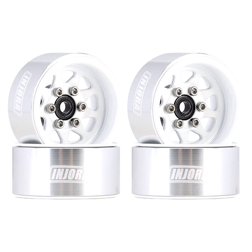 INJORA 1.0 Beadlock Wheels Rims for RC Crawler 1/18 TRX4M 1/24 Axial SCX24,4PCS - 第 1/6 張圖片