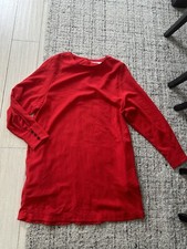 Mango Medium Red Dress Long Sleeve Crepe