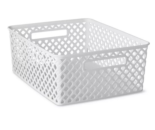 Mainstays Medium Decorative Storage Basket, White Brand New - Picture 4 of 4