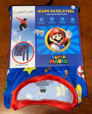 Cuddl Duds Super Mario 2 Piece Warm Baselayer Set Boys Large Pants Shirt 12/14
