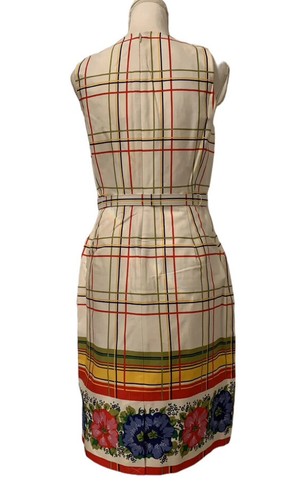 NUEVO J CREW Mujer VESTIDO DE ALGODÓN BIELÁSTICO CON CINTURÓN CON BORDE FLORAL Talla 4 Nuevo con etiquetas - Imagen 11 de 11