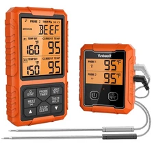 Wireless Remote Digital Thermometer ~ Dual Probes ~ BBQ, Grill, Smoker, Oven