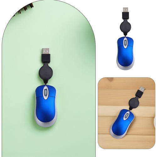 Creativo USB Ratón con Cable Mini Ratón Telescópico (Azul) Ratón Portátil Ratón USB - Imagen 7 de 9