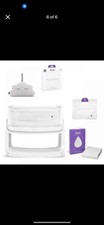 SnuzPod4 Baby Bedside Crib Cot White with Mattress Protectors Used for 4 months 