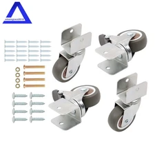 4PCS Heavy Duty U Bracket Shaped 2" Caster Wheels (2 with brake & 2 without)