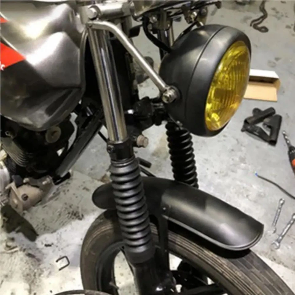 复古黑色金属前后挡泥板挡泥板保护套 适用于本田 CG125 CG 咖啡赛车 — 第 3/4 张图片