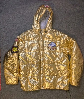 Champion X NASA Limited Metallic Olympic Gold Puffer Jacket Size XL Full Zip 