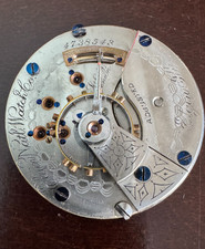 VINTAGE 18 SIZE ELGIN HUNTING POCKET WATCH MOVEMENT GR. 126 KEEPING TIME