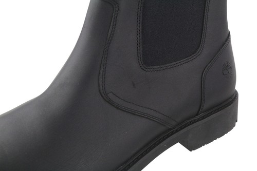 TIMBERLAND 5551R Hombres Botas EU45.5/46 Cuero Negro Chelsea Tobillo Top Almendra * - Imagen 14 de 15