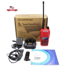 BaoFeng UV-82 5W Walkie Talkie Dual Band 144/430MHz Dual Display Red Ham Radio