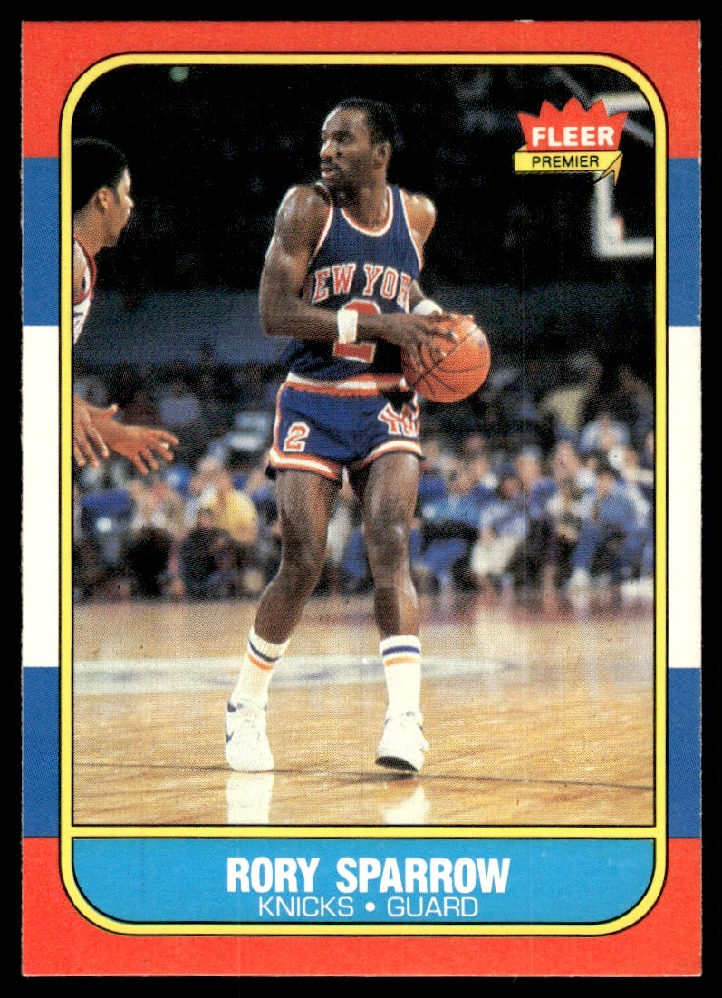 1986-87 Fleer Basketball Card Rory Sparrow RC New York Knicks #105 NM