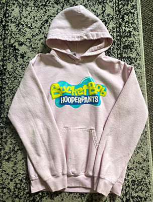 Bucket Bob HooperPants Girls Pink Pullover Hoodie S Fleece Cotton Blend Pockets