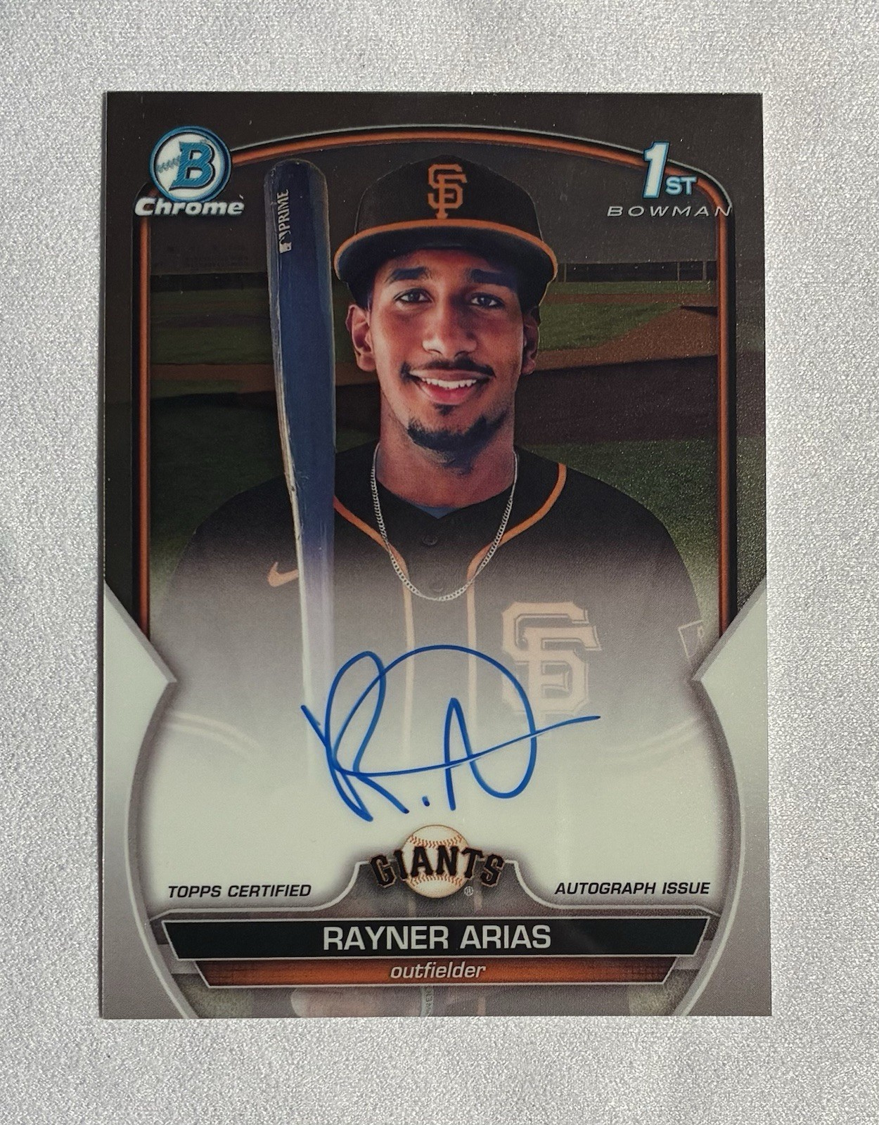2023 Bowman Chrome Prospects Rayner Arias Base Auto Bowman 1st