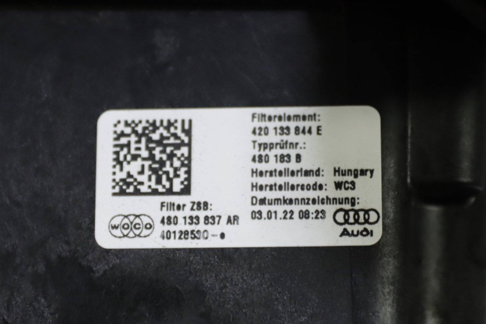 Audi R8 2017-2023 RIGHT Air filter