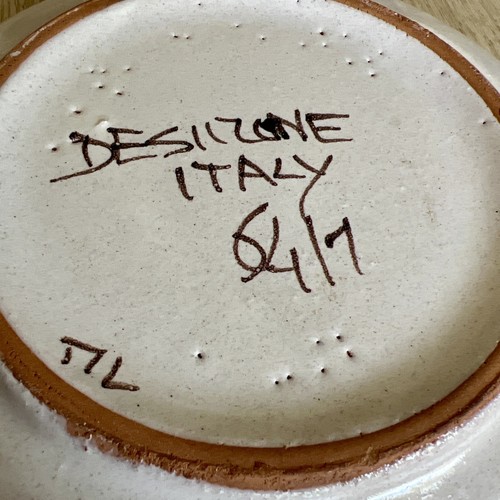 VTG Italy Desimone Retro Art Pottery MCM Handpainted 8" Pasta Bowl Gorgeous! - Bild 8 von 11