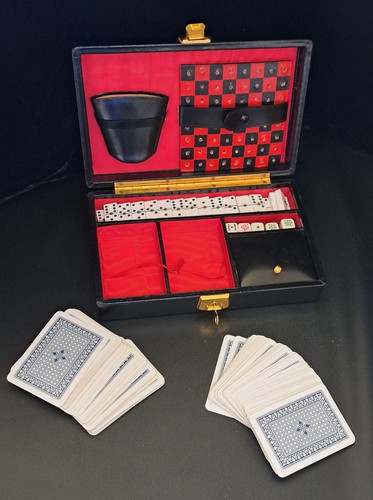 Vintage Reisespiele Kompendium in Kunstlederbox - Bild 2 von 9