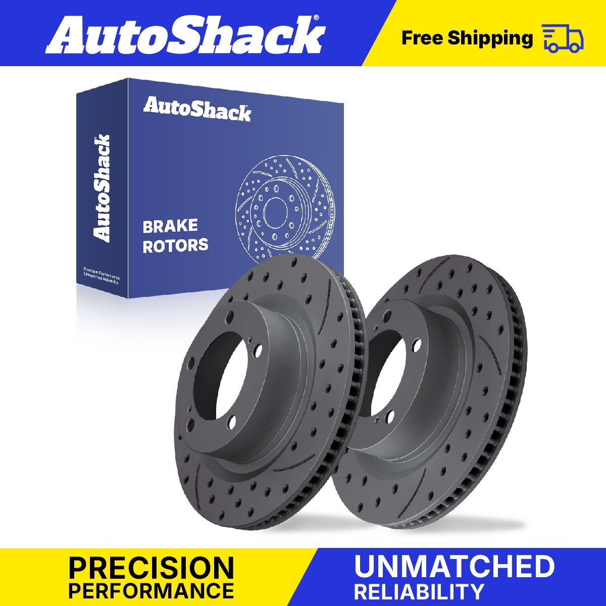 Front Drilled Slotted Brake Rotors Pair for 2007-2021 Toyota Tundra