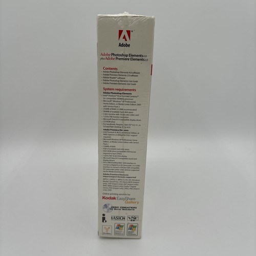 Adobe Photoshop Elements 4.0 and Adobe Premier Elements 2.0 New Sealed Unused - Picture 7 of 12