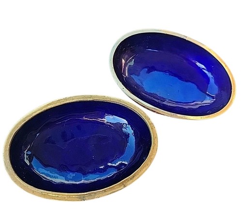 Vtg Love Birds Floral Oval Shaped Enamel Cloisonne Trinket Box - Picture 5 of 6