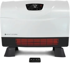 Heat Storm Phoenix Infrared Heater, 750–1500W, Remote, Floor/Wall Mount, White