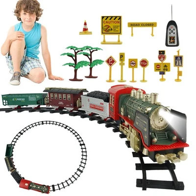 UNBEKANNT Spielzeug Eisenbahn Set Elektrisch für Kinder Zug mit Schienen Beleuchtung Sound