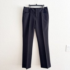 ELLE Dress Pants Size 6 Black Straight Leg Stretch Professional Work Trousers