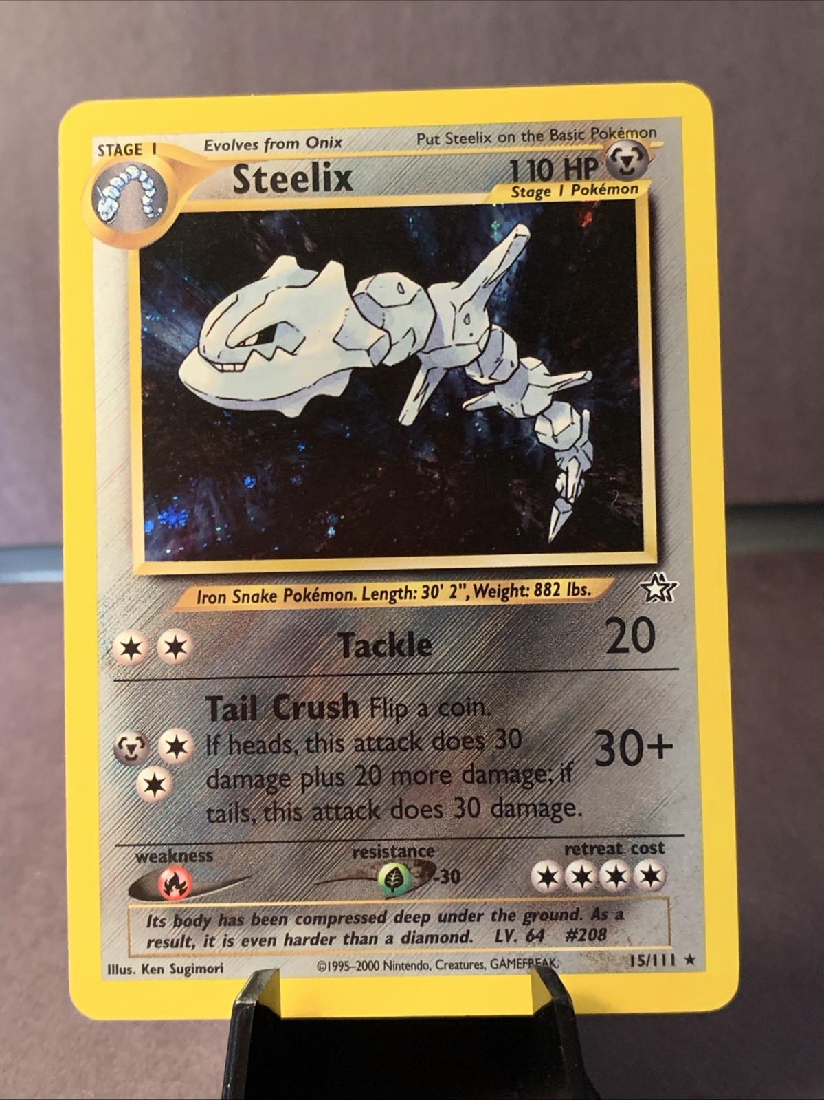 Pokemon TCG Steelix 15/111 Neo Genesis 2000 Holo Rare WOTC VTG NM