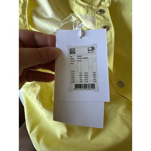 Rains Waterproof Longer Hooded Raincoat Jacket Large Straw Yellow Outdoor Staple - Picture 11 of 11