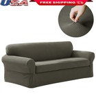2-Piece Stretch Sofa Cover Easy Fit Machine Washable Textured Fabric Non-Slip US