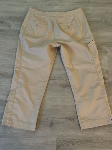 Adidas Womens Cropped Pants Size 6 Khaki Straight Stretch Outdoor Trail Pants - Picture 6 of 7