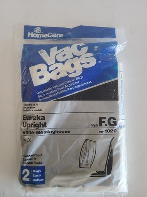 HomeCare Vac Bags Eureka Upright F&G White-Westinghouse VIP 1020 Vacuum Cleaner