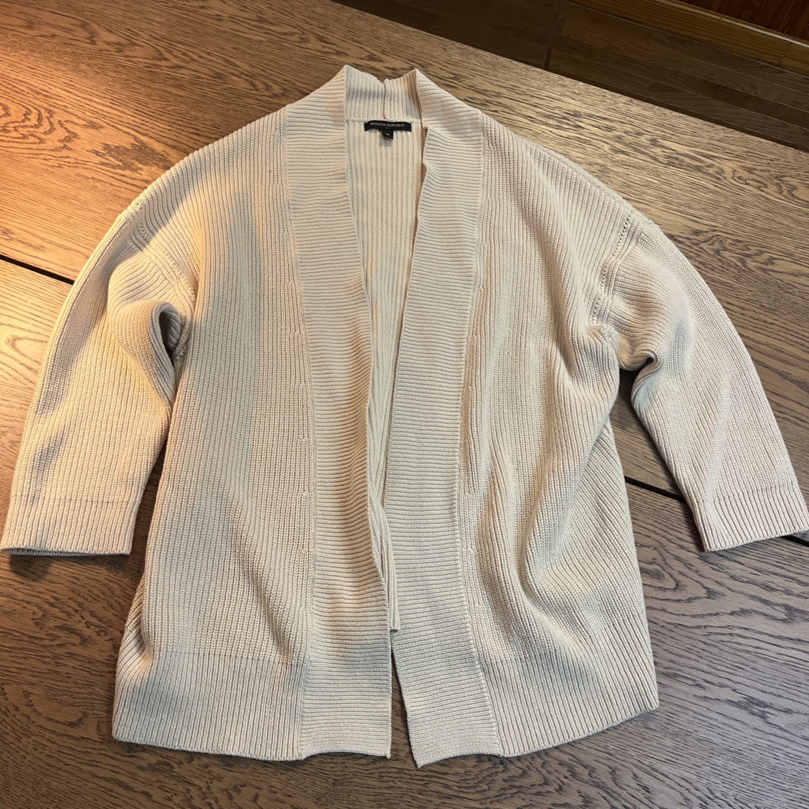 Banana Republic Women's Cardigan Size M Shawl Beige Knit
