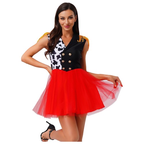 Damen Kleid Nussknacker Outfits Halloween Kostüm Tutu Tanzkostüme Zirkus Clown - Picture 10 of 27