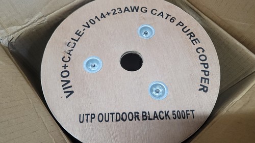VIVO UTP Cable Category 6 4Pairs Pure Copper Outdoor Black 500FT - 第 2/4 張圖片