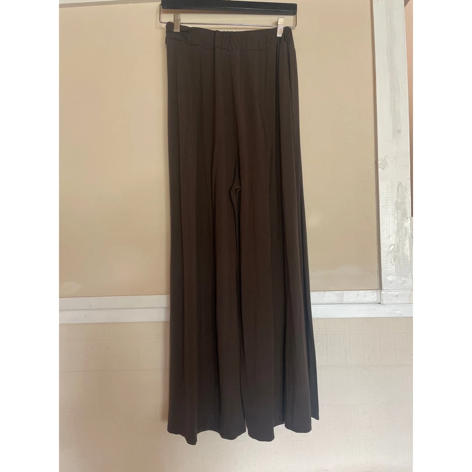 FP BEACH Alia Wide Leg Jersey Knit Pants Java Dark Brown Medium M FREE PEOPLE - Image 2 of 4