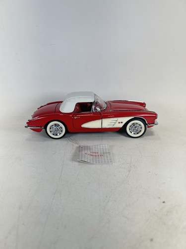 Franklin Mint 1959 Chevrolet Corvette 1/24 Diecast Car Roman Red/White B11UW49 - Picture 5 of 12
