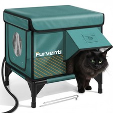 Heated Cat House for Outdoor Cats, Waterproof Insulated Outdoor Cat House wit...