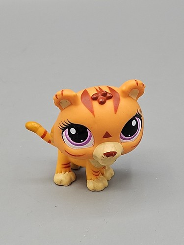 💜Authentischer Littlest Pet Shop LPS Tiger Löwe #3593 orange lila Augen Mama Haustier