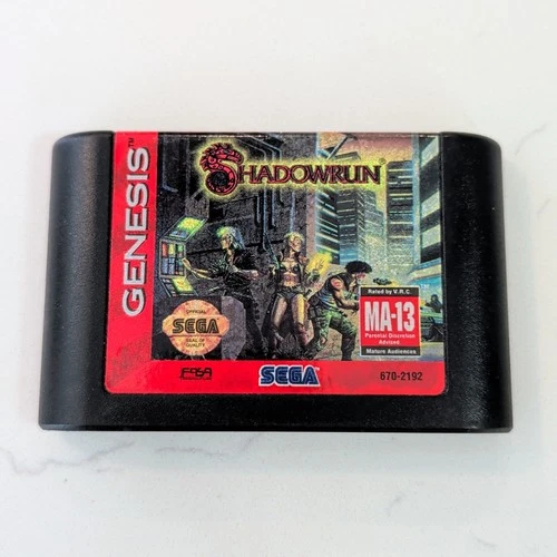 Shadowrun (Sega Genesis, 1994) Authentic Cartridge - Cleaned & Tested
