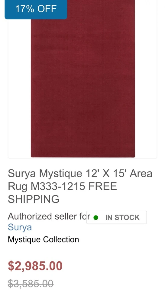 Surya Mystique 12' X 15' 小地毯 M333-1215.100% 羊毛 — 第 2/3 张图片